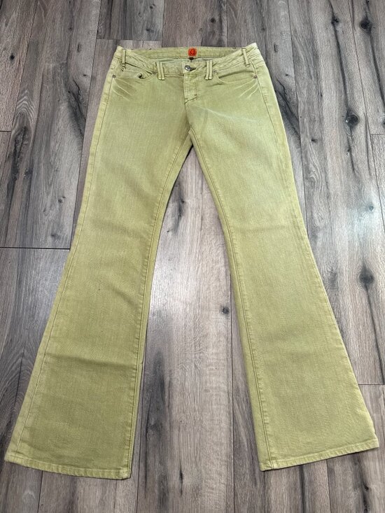 Urban Outfitters Denim - U Jeans Size 29 Olive Green Low Rise Flare Jeans With Bell Bottom Cotton Blend V